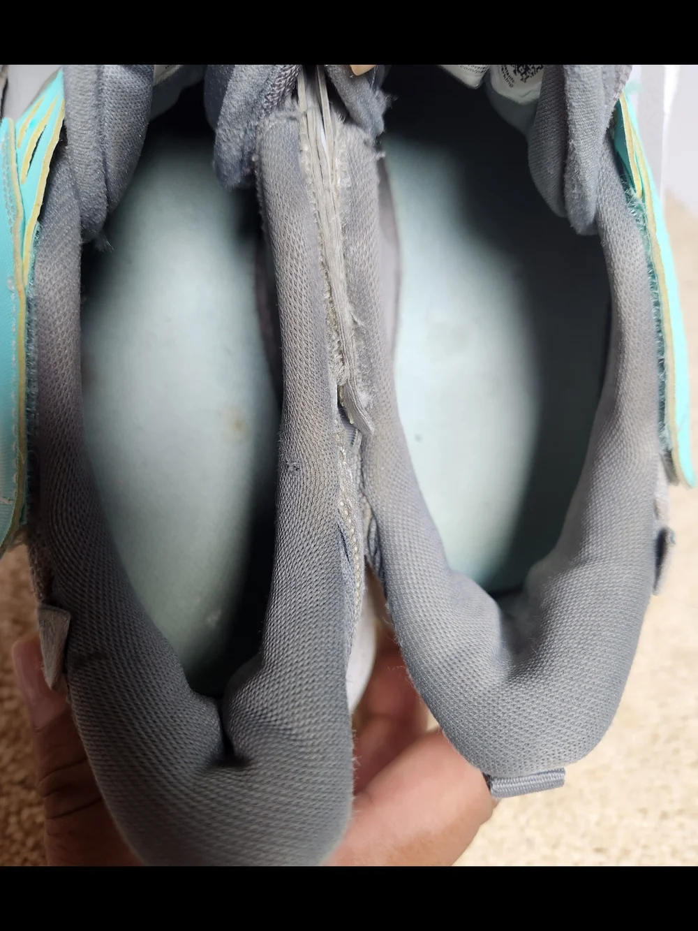 Nike Gray and Teal Slip-On Training Sneakers